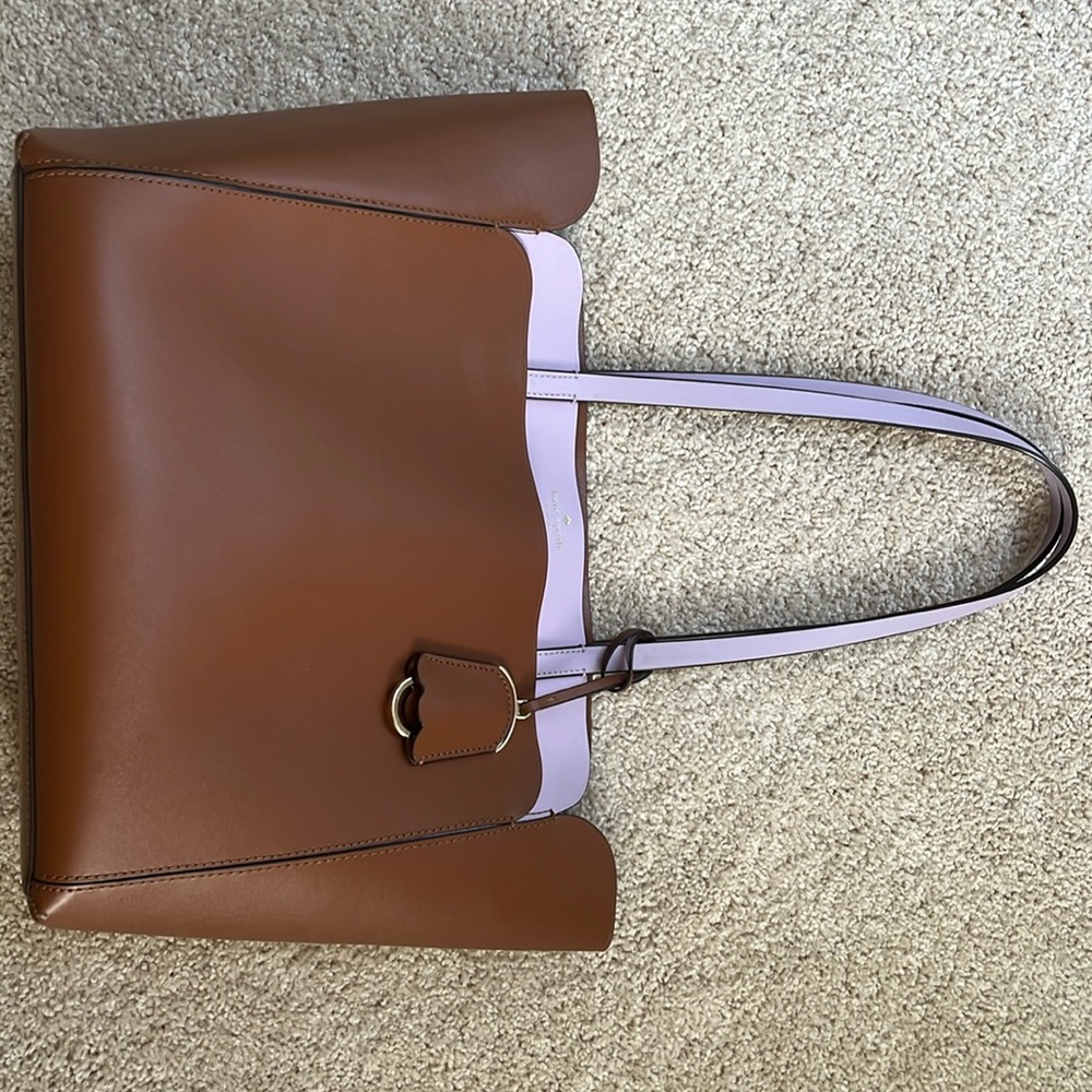 Beautiful brown and lilac leather Kate Spade shoulder purse